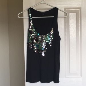 Express Black Sequin Top